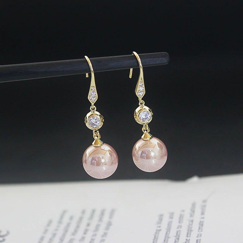 Pearl earrings 2023 new long vintage high-end temperament crystal earrings for women delicate and versatile hook earrings