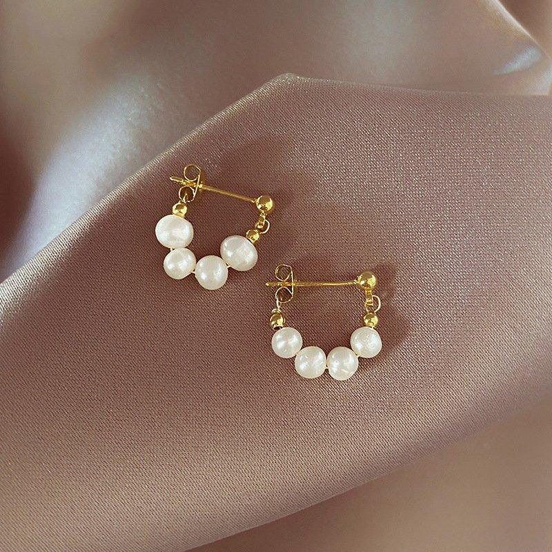 S925 Silver Stud Post Baroque Freshwater Pearl Earrings for Women - High Grade, Light Luxury, Natural Handmade Style, Trendy