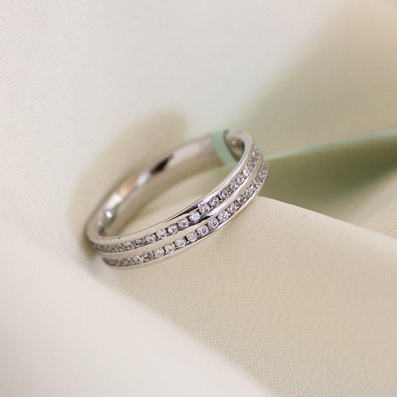 Simple and versatile slim ring, female anti real ring finger ring, super sparkling rhinestone decoration, index finger ring, trendy