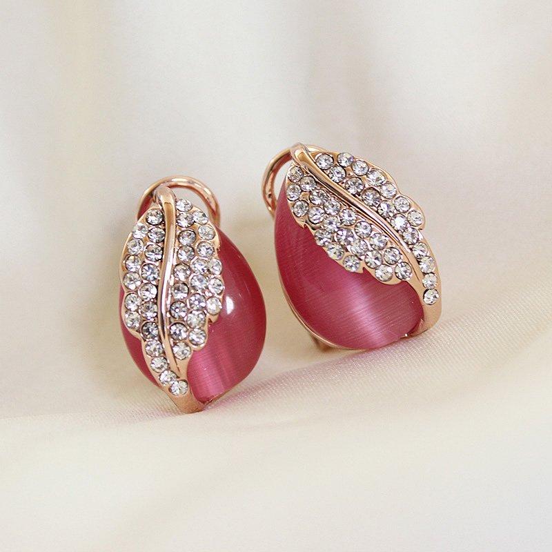 Super sparkling rhinestone leaf anti allergic earrings 2019 new European and American fashion earrings with feminine temperament earrings