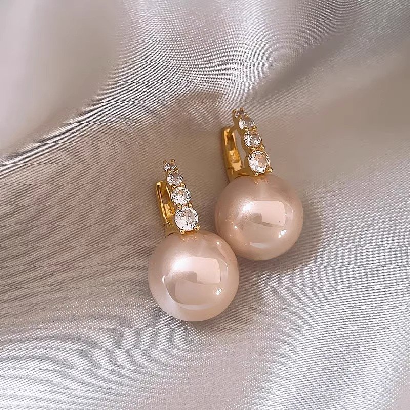 2024 New Popular Pink Pearl Earrings for Women, Unique and High End, Light Luxury French Earrings, Elegant Earrings