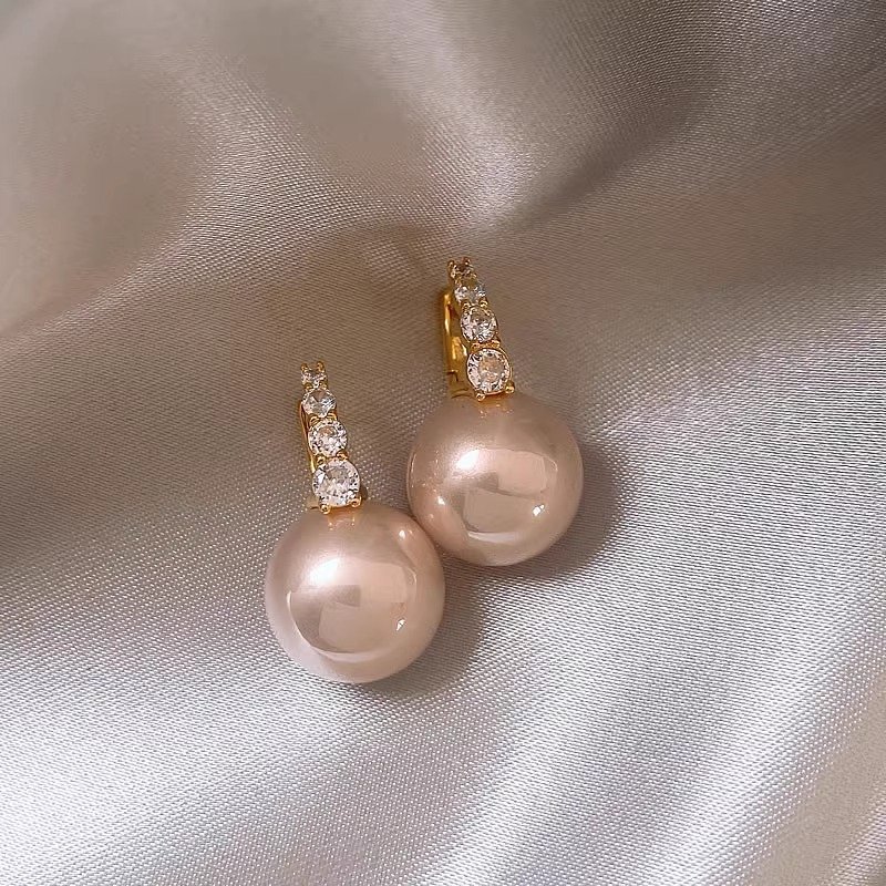 2024 New Popular Pink Pearl Earrings for Women, Unique and High End, Light Luxury French Earrings, Elegant Earrings