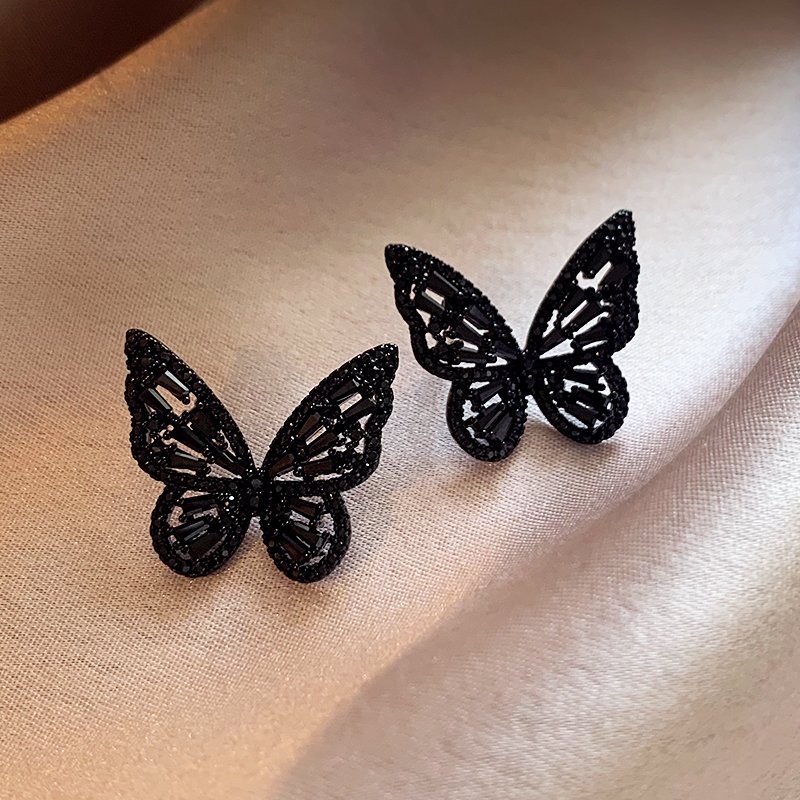 Black Butterfly Earrings for Women 2024 New Popular Style High end Summer Earrings for Women, Unique Design Earrings for Women's Niche