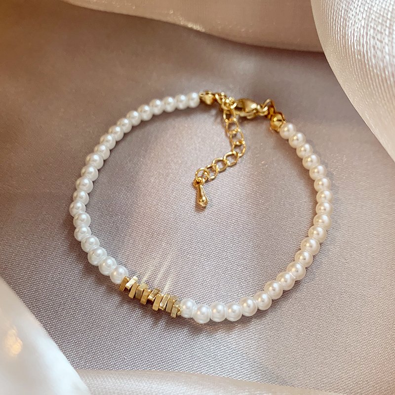 Broken silver natural pearl bracelet for women, light luxury, niche and exquisite bracelet, 2024 new popular item, layered jewelry