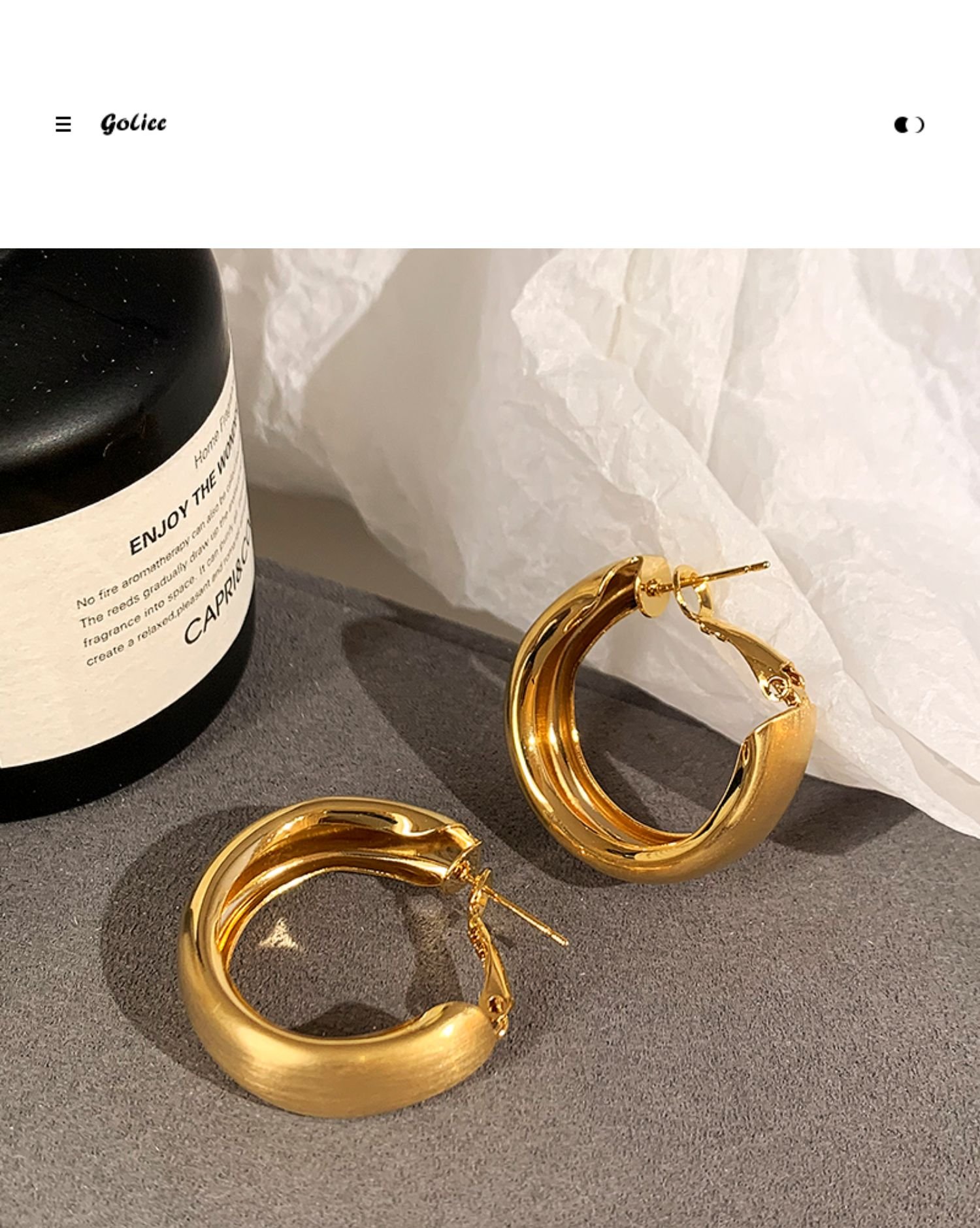 Brushed matte circle earrings for women, light luxury, niche high-end feeling earrings, 2024 new popular ear accessories