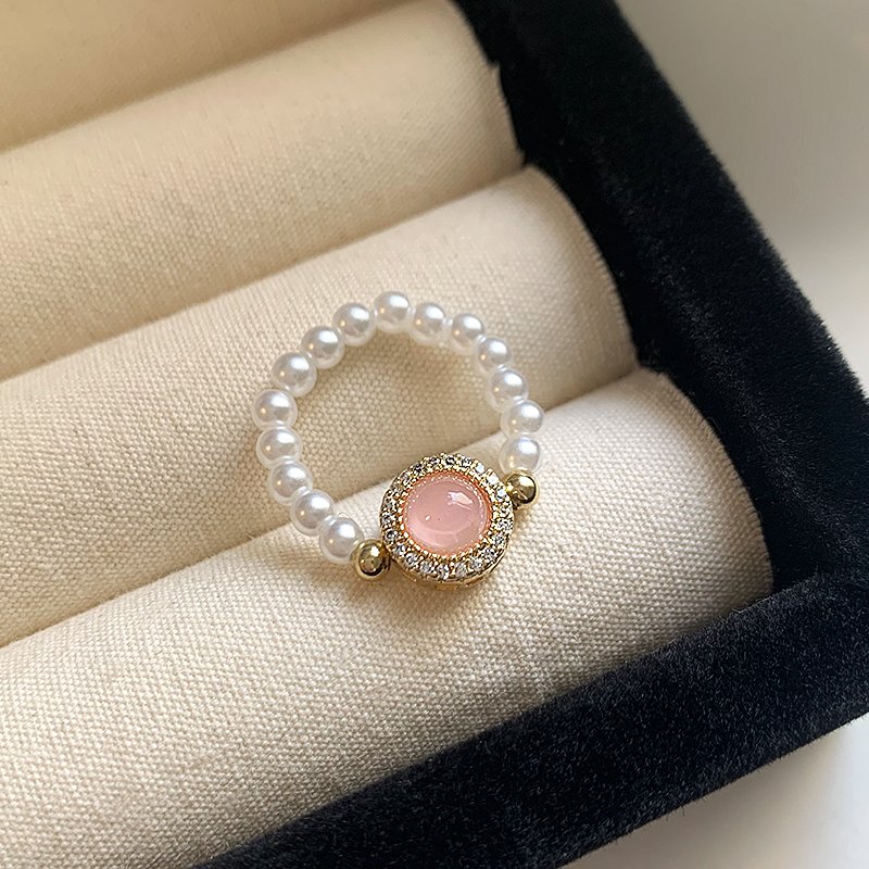 Cat's Eye Pearl Finger Ring, Women's Light Luxury High Grade Ring, 2024 New Explosive, Small and Unique Accessories