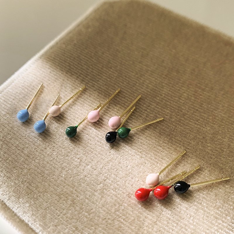 Colorful little bean earrings for women with niche design, high-end earrings, 2024 new popular style, temperament earrings