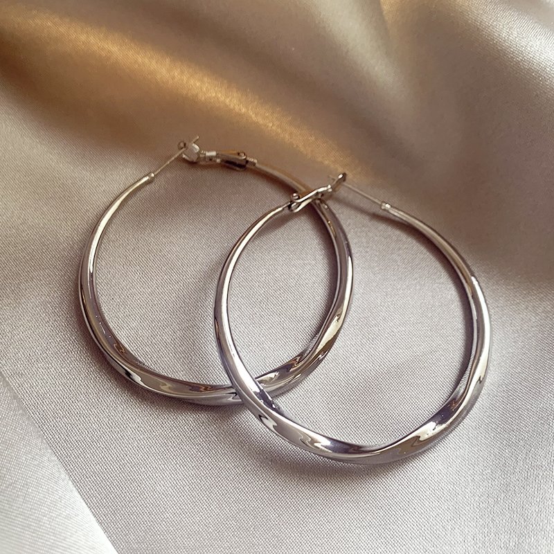 Exaggerated large circle earrings with elegant temperament, women's light luxury, niche high-end feeling, 2024 new popular circle earrings, unique