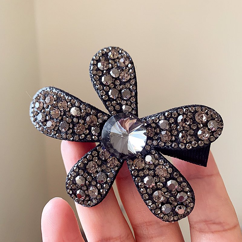 Full Diamond Flower Hairpin for Women's Summer Luxury 2024 New Hairpin Side Hair Accessories Headwear Broken Hair Sorting Artifact