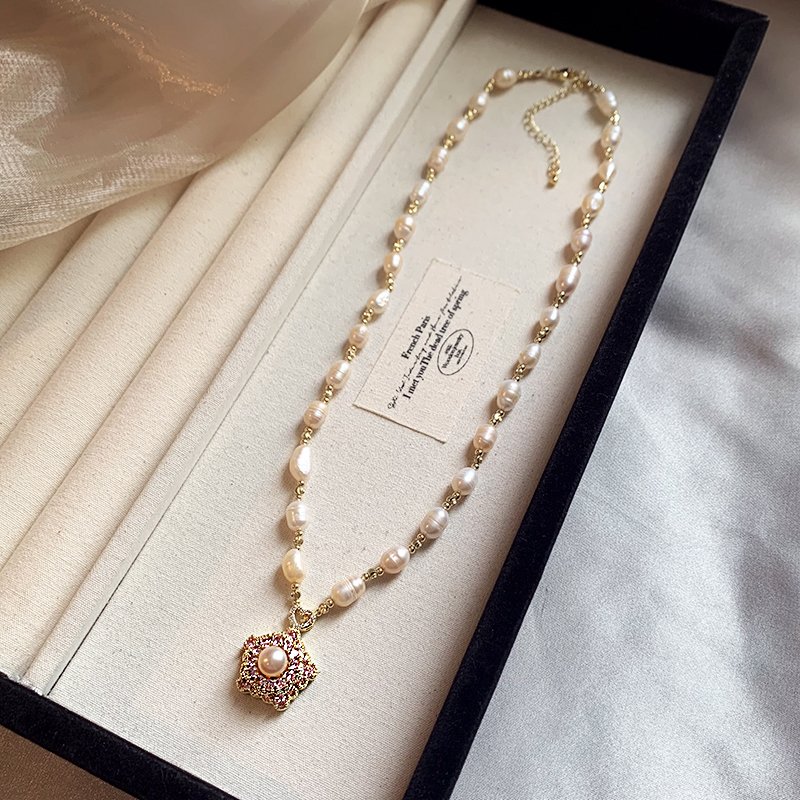 Irregular Baroque Natural Pearl Necklace for Women, Light Luxury, High Grade, Clavicle Chain 2024 New, Small denomination Neck Chain