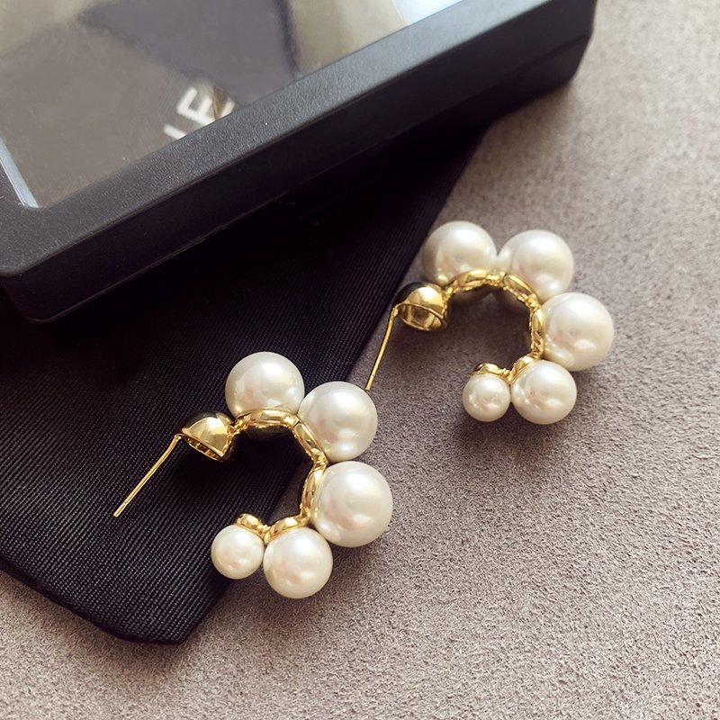 Luxury pearl earrings for women with a high-end and elegant temperament. 2024 new popular Korean earrings with 925 pure silver stud posts