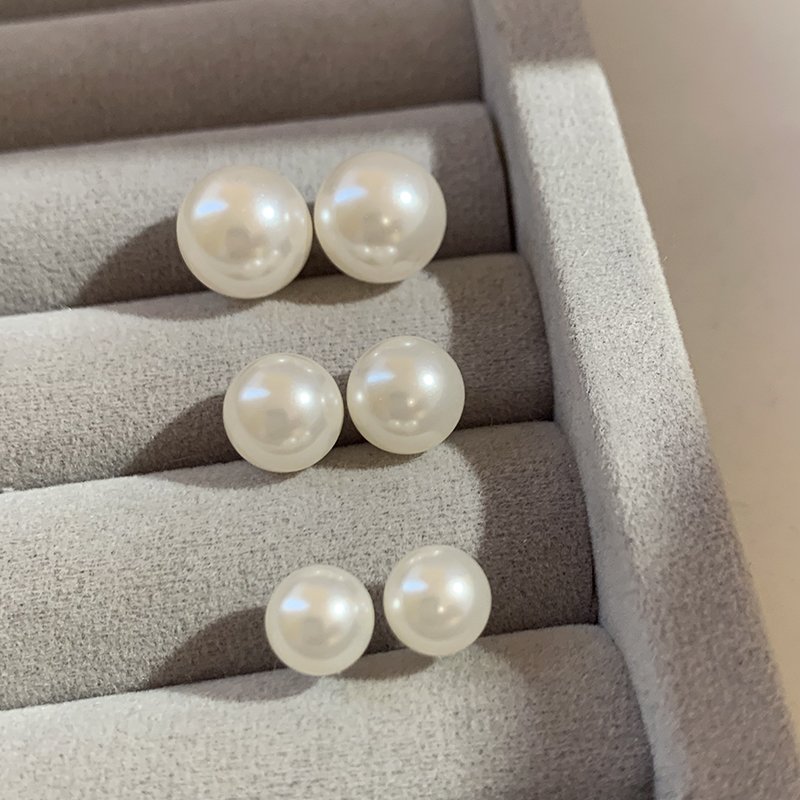 Mantou pearl earrings sterling silver earrings 2024 women's new popular luxury high-end earrings beautiful atmosphere