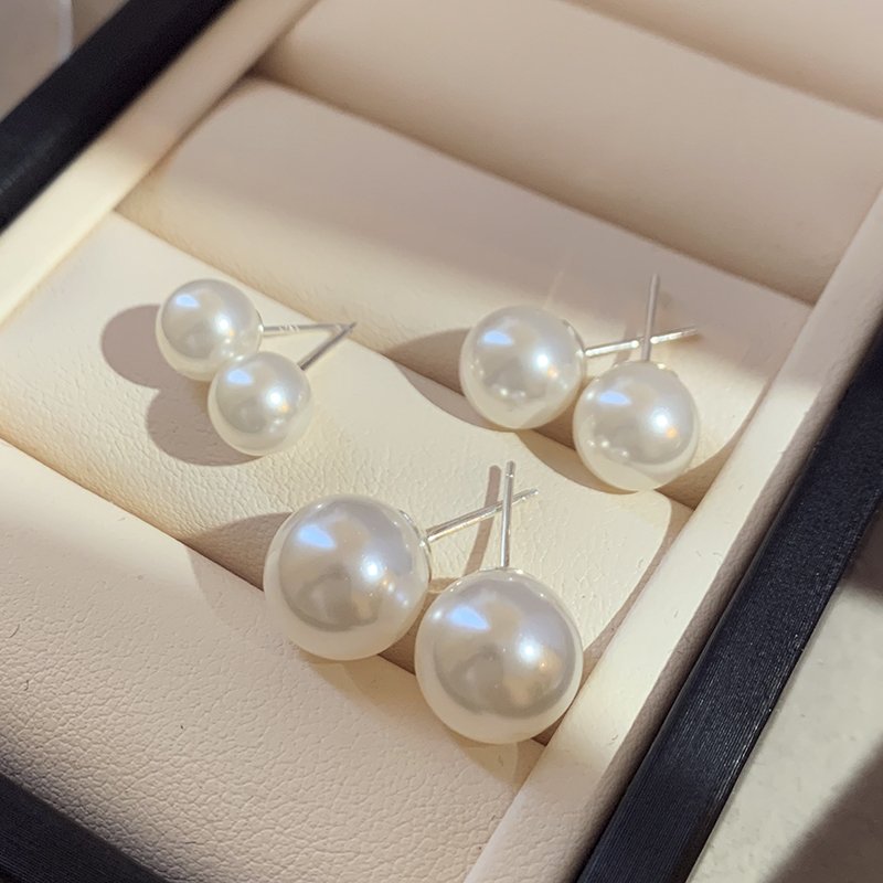 Mantou pearl earrings sterling silver earrings 2024 women's new popular luxury high-end earrings beautiful atmosphere