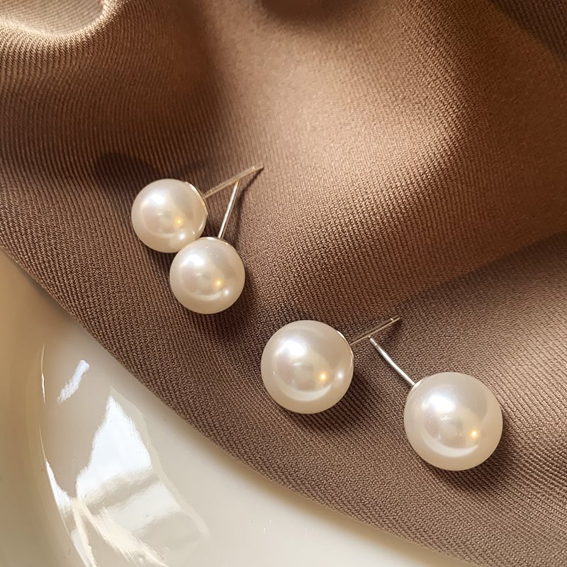 Mantou pearl earrings sterling silver earrings 2024 women's new popular luxury high-end earrings beautiful atmosphere