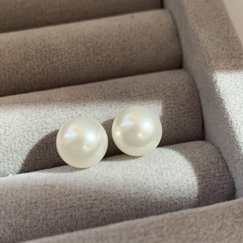 Mantou pearl earrings sterling silver earrings 2024 women's new popular luxury high-end earrings beautiful atmosphere