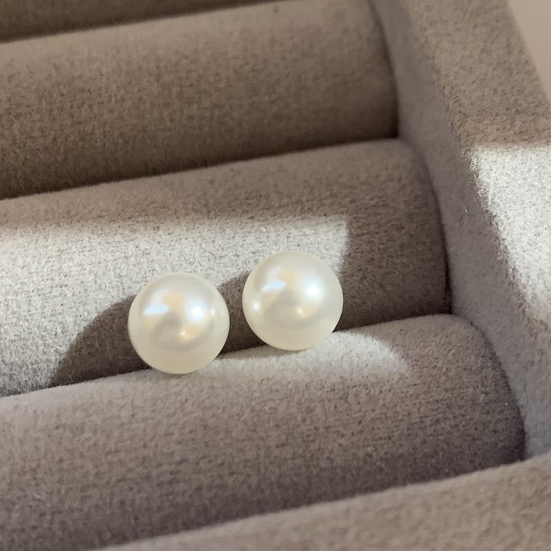 Mantou pearl earrings sterling silver earrings 2024 women's new popular luxury high-end earrings beautiful atmosphere