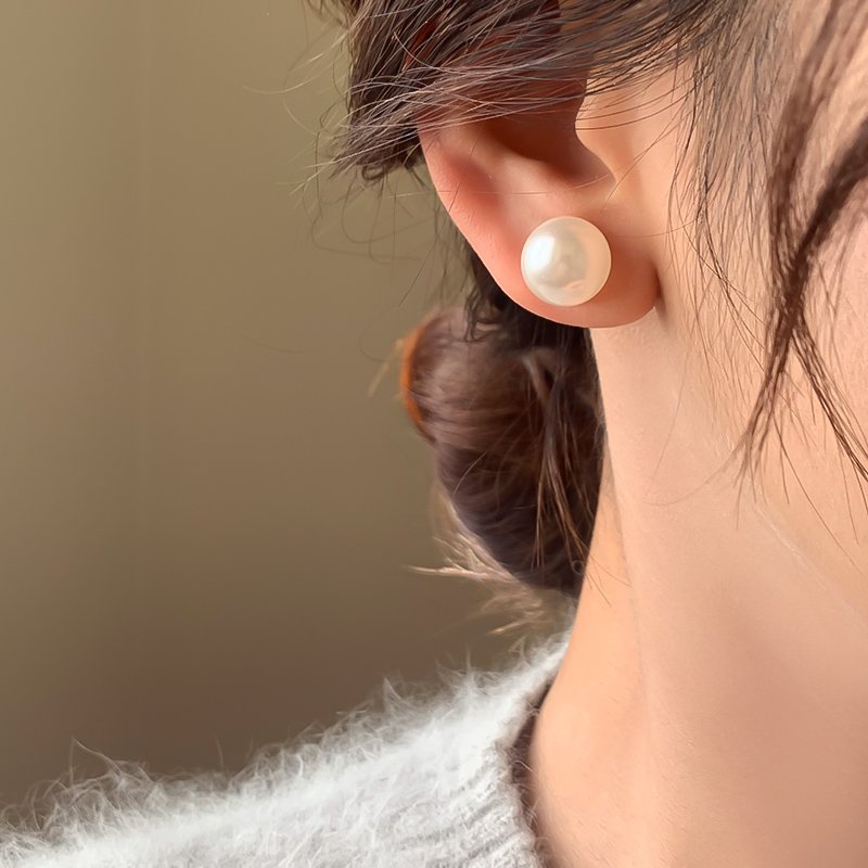 Mantou pearl earrings sterling silver earrings 2024 women's new popular luxury high-end earrings beautiful atmosphere