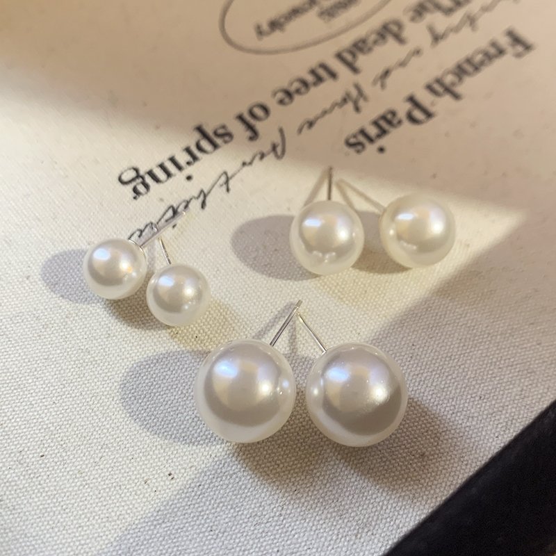 Mantou pearl earrings sterling silver earrings 2024 women's new popular luxury high-end earrings beautiful atmosphere