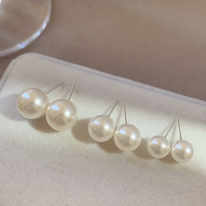 Mantou pearl earrings sterling silver earrings 2024 women's new popular luxury high-end earrings beautiful atmosphere