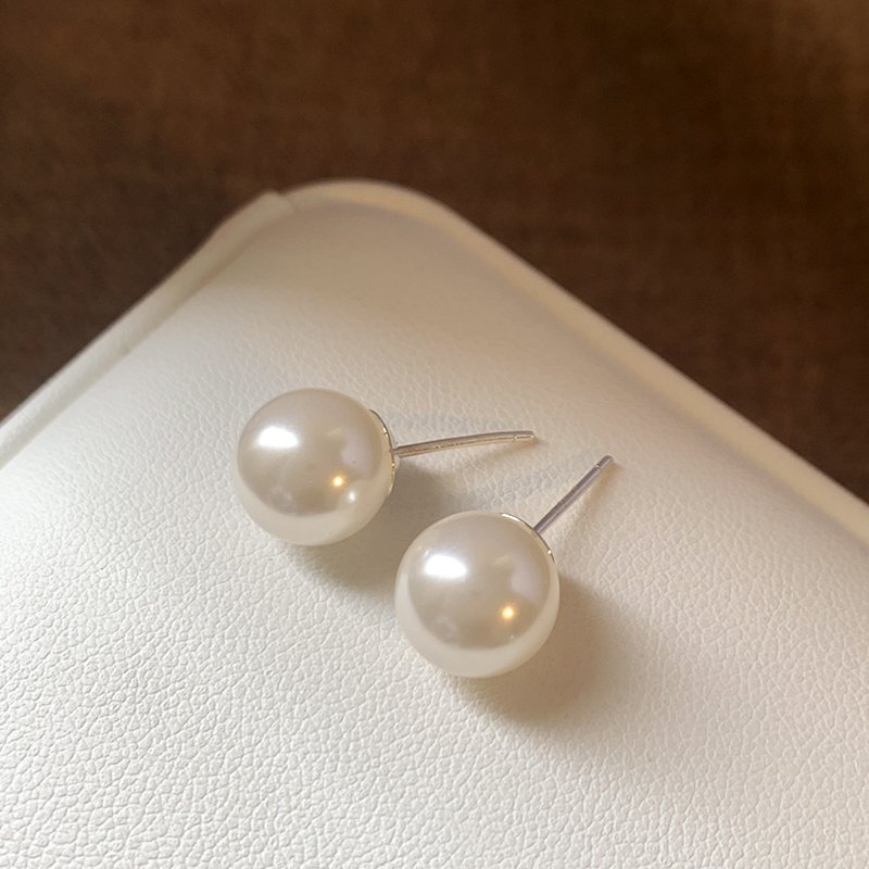 Mantou pearl earrings sterling silver earrings 2024 women's new popular luxury high-end earrings beautiful atmosphere