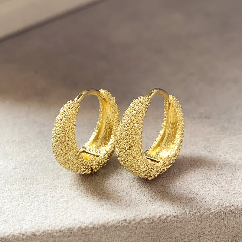 Matte ring earrings for women 2024 new popular style, with a light luxury and high-end feel. Unique ear accessories