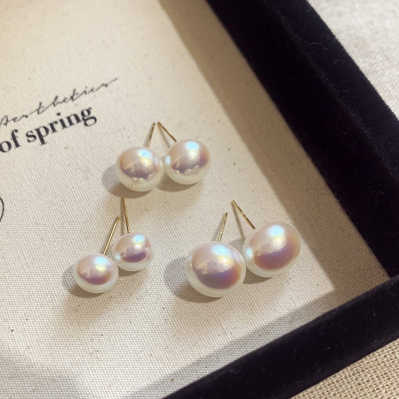 Mermaid Ji Mantou Pearl Ear Studs Female Small Popular High quality Earrings 2024 New Popular Light Luxury Ear Jewelry