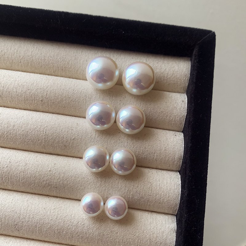 Mermaid Ji Mantou Pearl Ear Studs Female Small Popular High quality Earrings 2024 New Popular Light Luxury Ear Jewelry