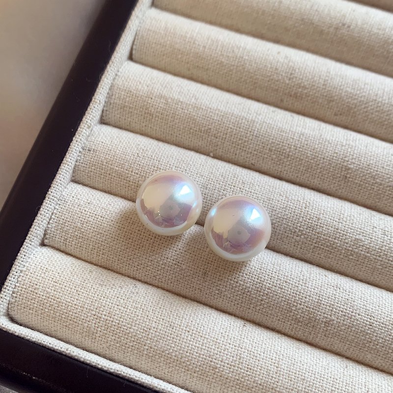 Mermaid Ji Mantou Pearl Ear Studs Female Small Popular High quality Earrings 2024 New Popular Light Luxury Ear Jewelry