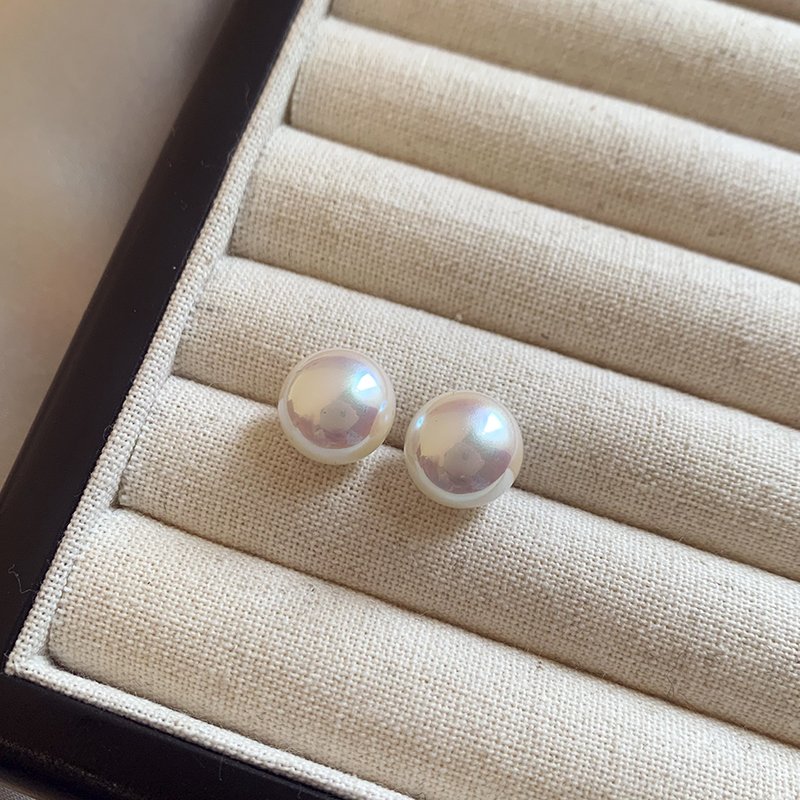 Mermaid Ji Mantou Pearl Ear Studs Female Small Popular High quality Earrings 2024 New Popular Light Luxury Ear Jewelry