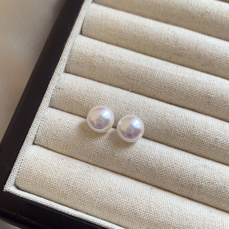 Mermaid Ji Mantou Pearl Ear Studs Female Small Popular High quality Earrings 2024 New Popular Light Luxury Ear Jewelry