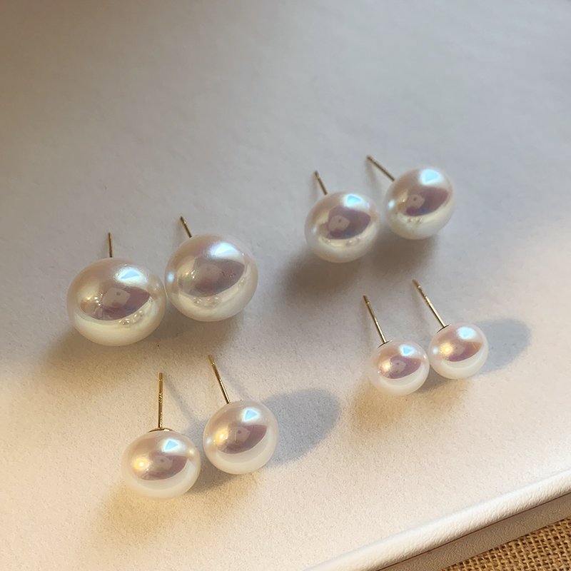 Mermaid Ji Mantou Pearl Ear Studs Female Small Popular High quality Earrings 2024 New Popular Light Luxury Ear Jewelry