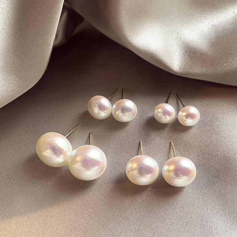 Mermaid Ji Mantou Pearl Ear Studs Female Small Popular High quality Earrings 2024 New Popular Light Luxury Ear Jewelry