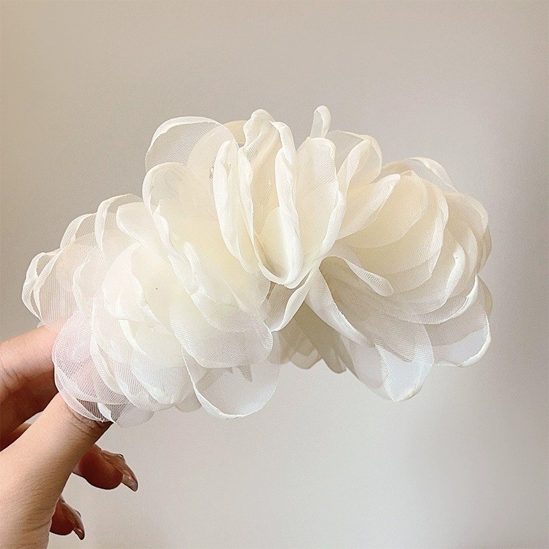 Mesh flower hair clip, women's summer hair clip, back of the head, 2024 new high-end clip, floral hair accessory, hair accessory