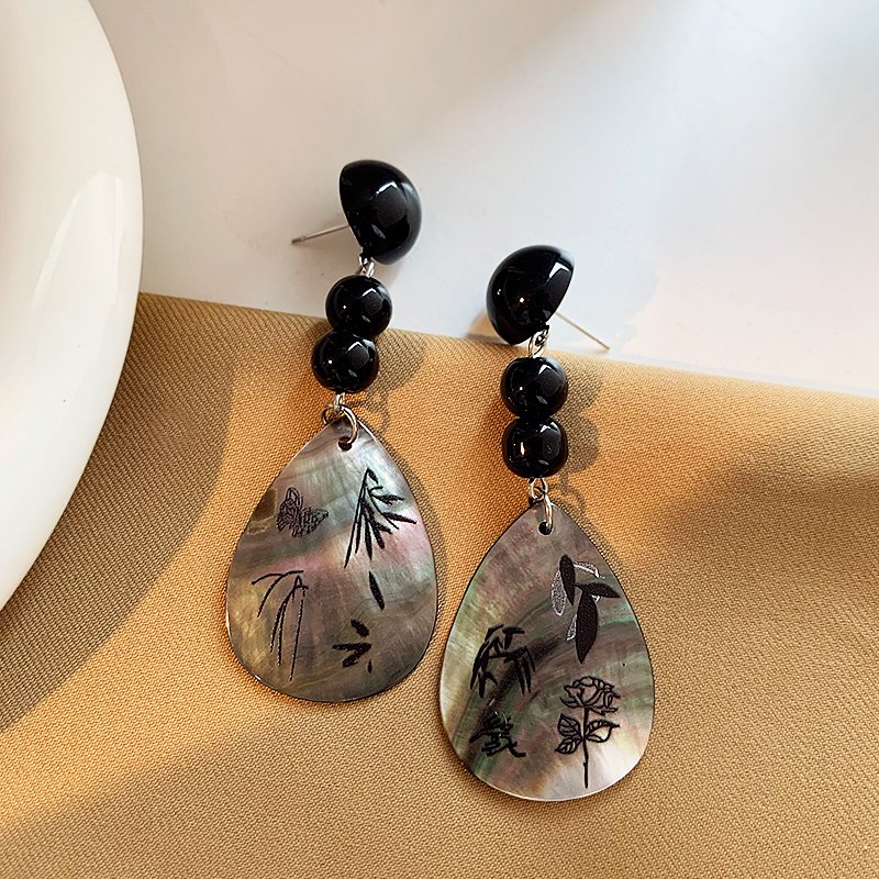 New Chinese style earrings, women's Chinese style earrings, light luxury, high-end temperament, earrings, 2024 new explosive unique earrings