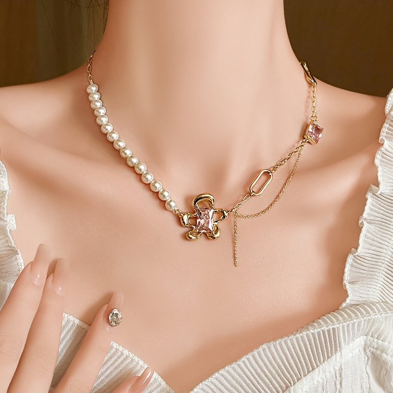 Original Bauhinia Flower Pearl Necklace Women's Pendant 2024 New Jewelry Neck Chain Light Luxury Niche Clavicle Chain Accessories