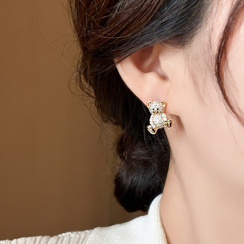 Original Little Bear Earnail Female 2024 New Popular Style, Light Luxury, High Grade, Elegant and Elegant Earrings, Exquisite Ear Accessories