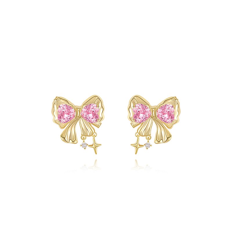 Original Meteor Bow Earrings 2024 New Popular High end Earrings for Women Suitable for Summer Zircon Earrings