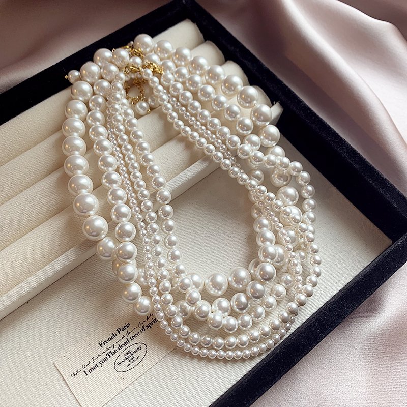 Pearl necklace for women 2024 new hot item, high-end feel, necklace, light luxury, niche collarbone chain, bead neck accessory