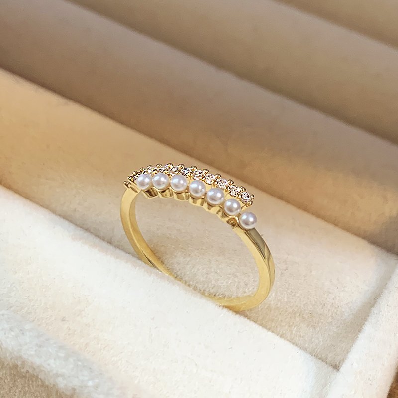 Pearl ring women's light luxury high-end personalized ring 2024 new niche design unique opening ring