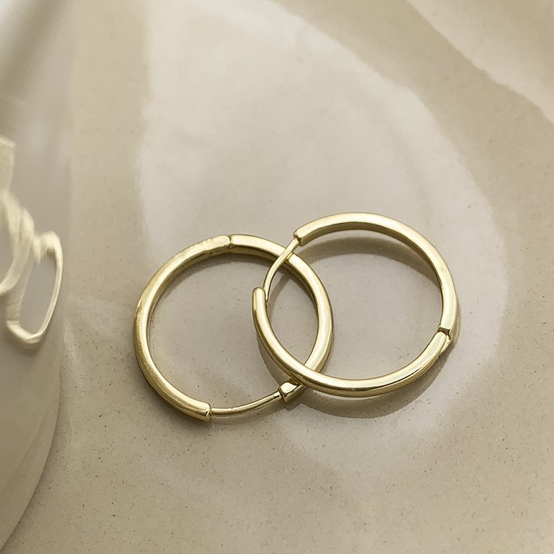 Plain ring earrings for women, light luxury, niche, unique earrings, 2024 new popular style, high-end temperament, circle earrings, earrings