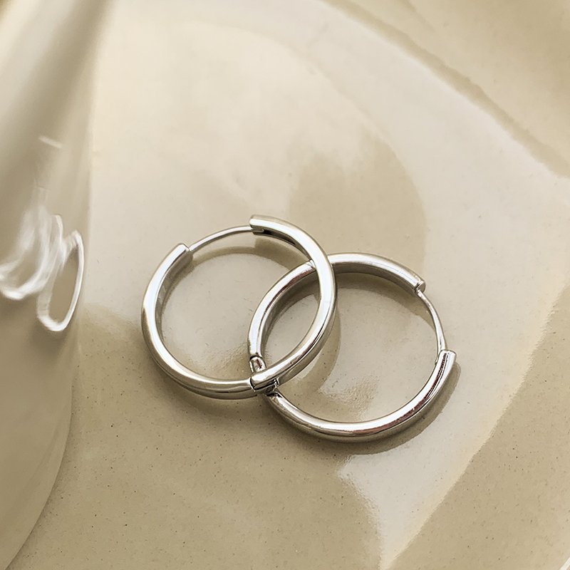 Plain ring earrings for women, light luxury, niche, unique earrings, 2024 new popular style, high-end temperament, circle earrings, earrings