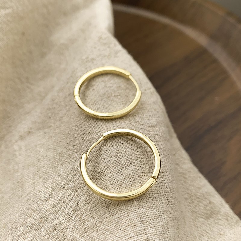 Plain ring earrings for women, light luxury, niche, unique earrings, 2024 new popular style, high-end temperament, circle earrings, earrings