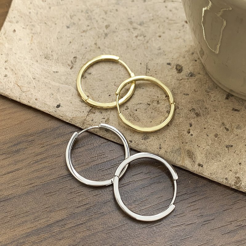 Plain ring earrings for women, light luxury, niche, unique earrings, 2024 new popular style, high-end temperament, circle earrings, earrings