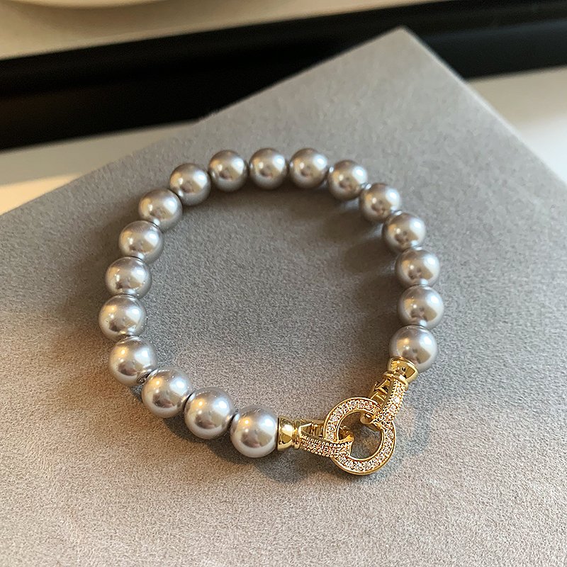 Really many hemp grey pearl bracelets for women, light luxury, niche and exquisite bracelets. 2024 new bead string bracelet for girlfriends