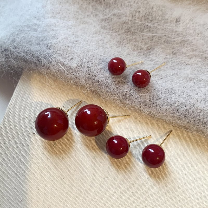 Red Bean Earrings for Women with Light Luxury and High Quality Charm, 2024 New Popular and Small denomination Earrings