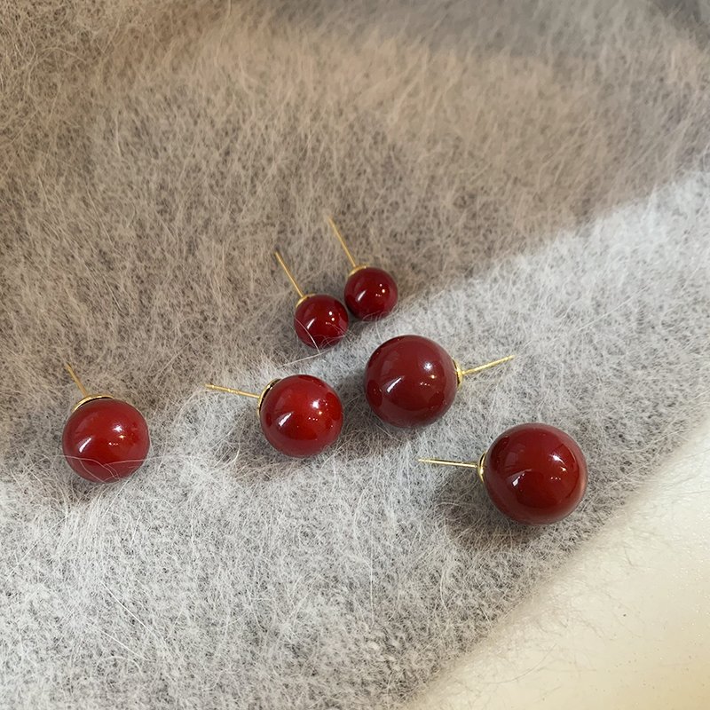 Red Bean Earrings for Women with Light Luxury and High Quality Charm, 2024 New Popular and Small denomination Earrings