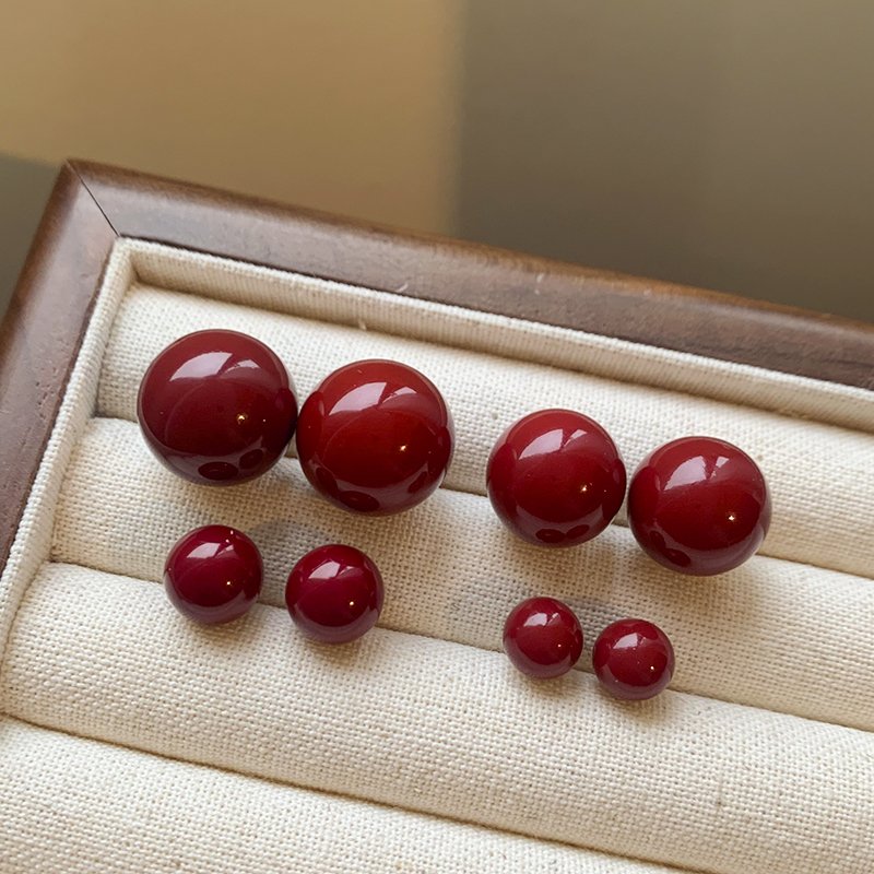 Red Bean Earrings for Women with Light Luxury and High Quality Charm, 2024 New Popular and Small denomination Earrings