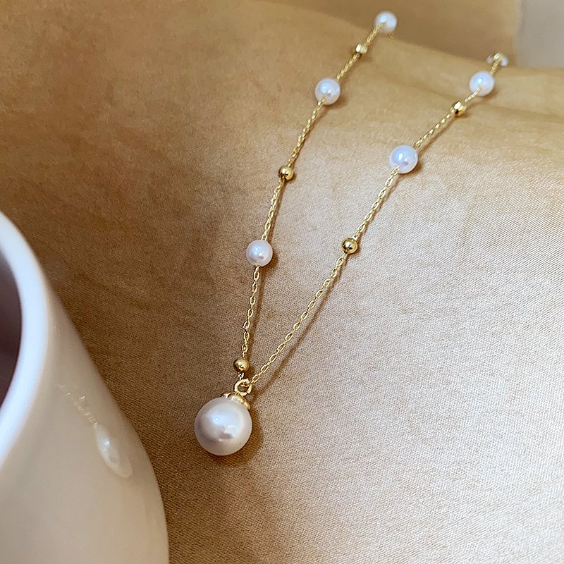 Starry Sky Pearl Necklace for Women, Light Luxury, Niche Clavicle Chain 2024 New Popular Style, Temperament, Neck Chain Accessories, Luxury