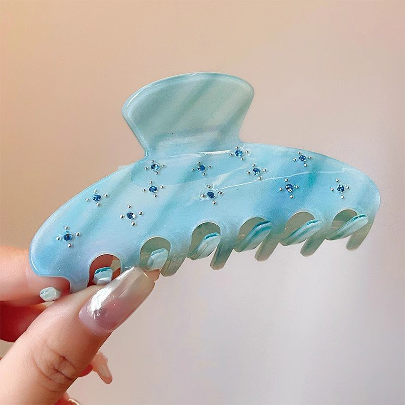 Summer blue hair clip, women's high-end feeling, 2024 new model, back of the head disc hair artifact, shark clip hair accessory, headwear