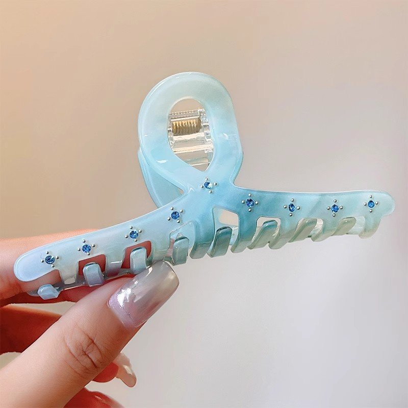 Summer blue hair clip, women's high-end feeling, 2024 new model, back of the head disc hair artifact, shark clip hair accessory, headwear